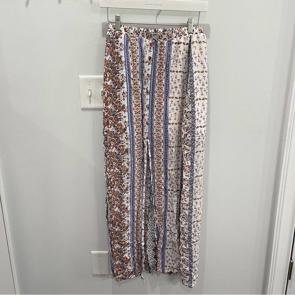 Francesca’s buttons Multicolor Aztec Patterned Sheet Maxi Skirt with Front Slit - Picture 9 of 10